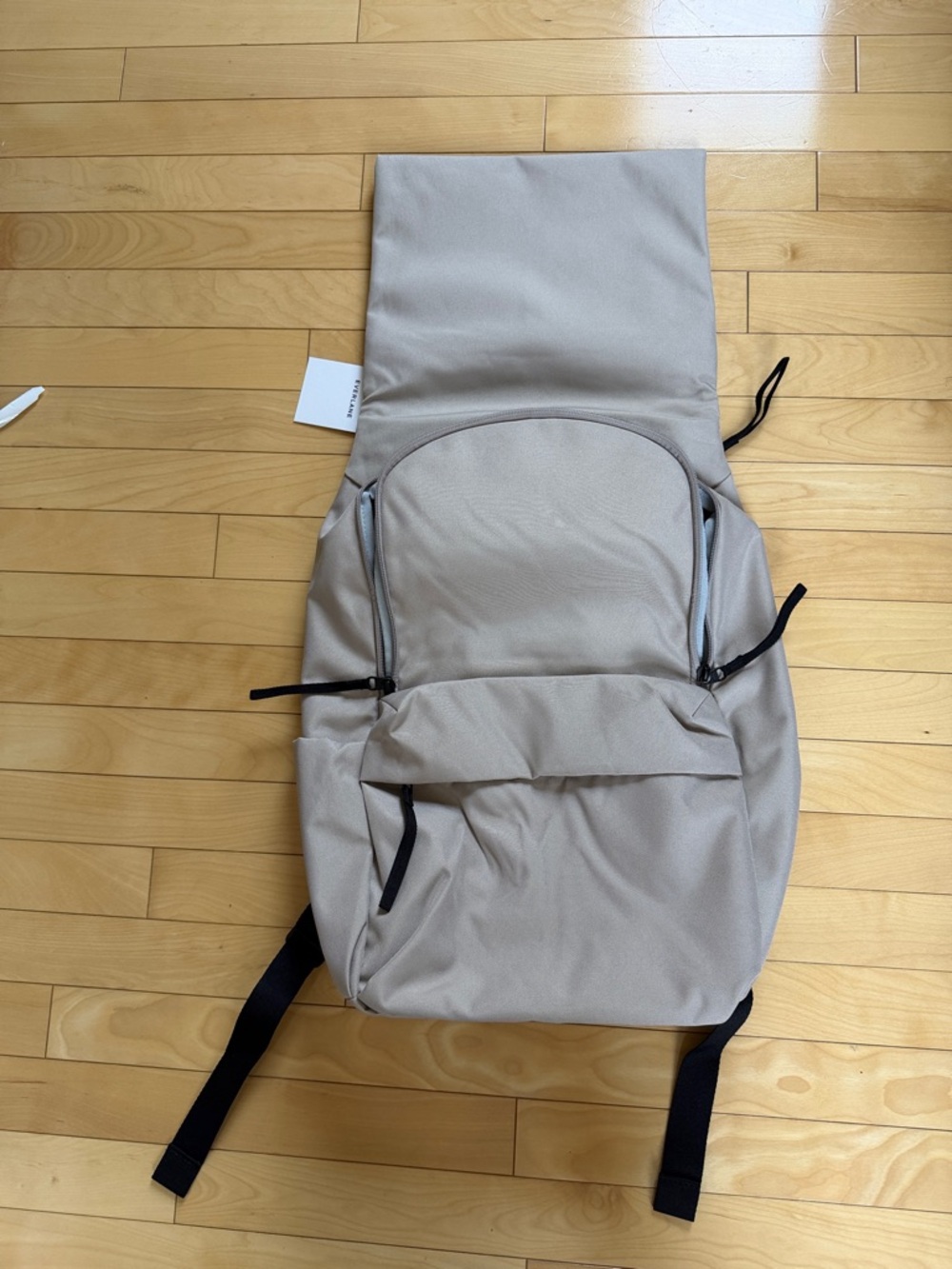Everlane Cream Roll-Top Everyday Backpack with Black Handle - Picture 15 of 17
